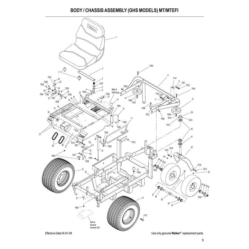 BODY CHASSIS ASSEMBLY GHS MODELS MT MTEFI