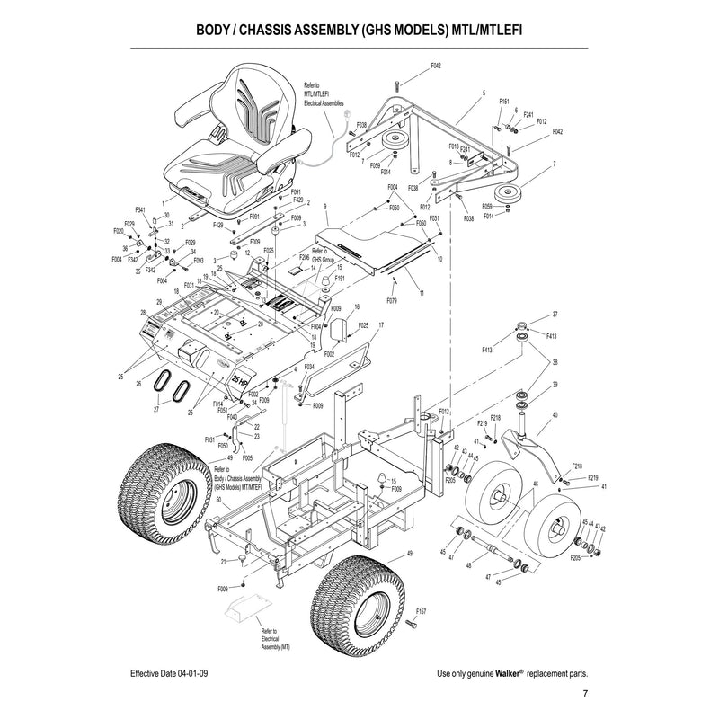 BODY CHASSIS ASSEMBLY GHS MODELS MTL MTLEFI