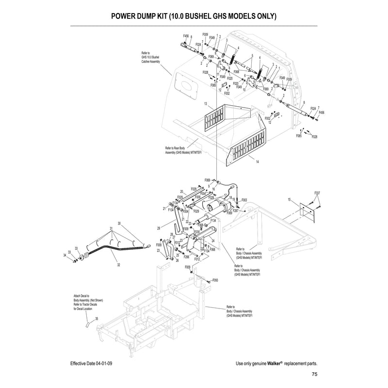 POWER DUMP KIT 10.0 BUSHEL GHS MODELS ONLY