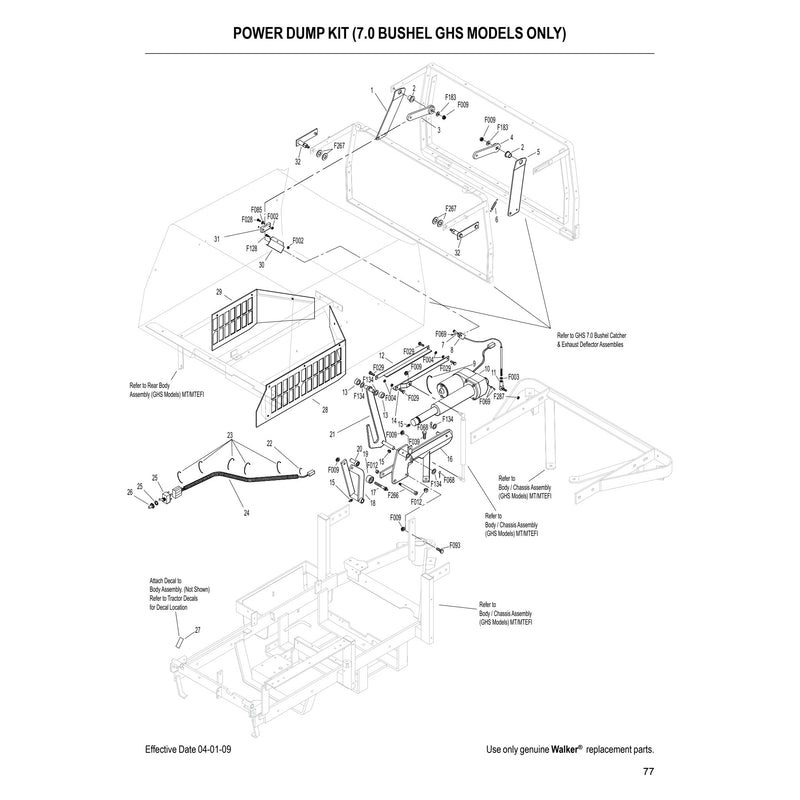 POWER DUMP KIT 7.0 BUSHEL GHS MODELS ONLY