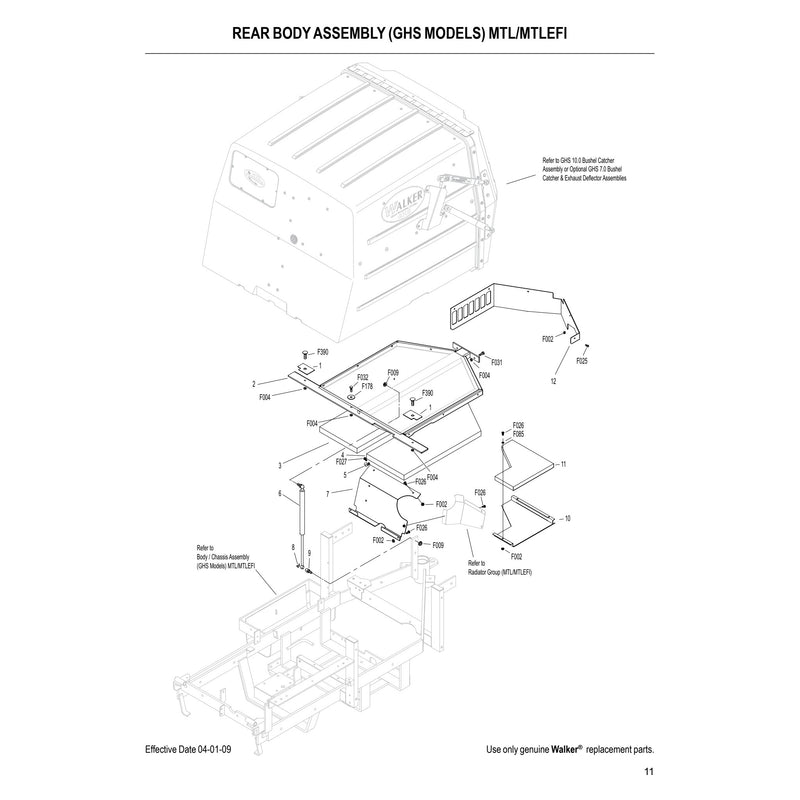 REAR BODY ASSEMBLY GHS MODELS MTL MTLEFI