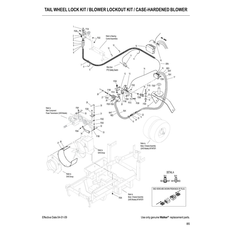 TAIL WHEEL LOCK KIT BLOWER LOCKOUT KIT CASE HARDENED BLOWER