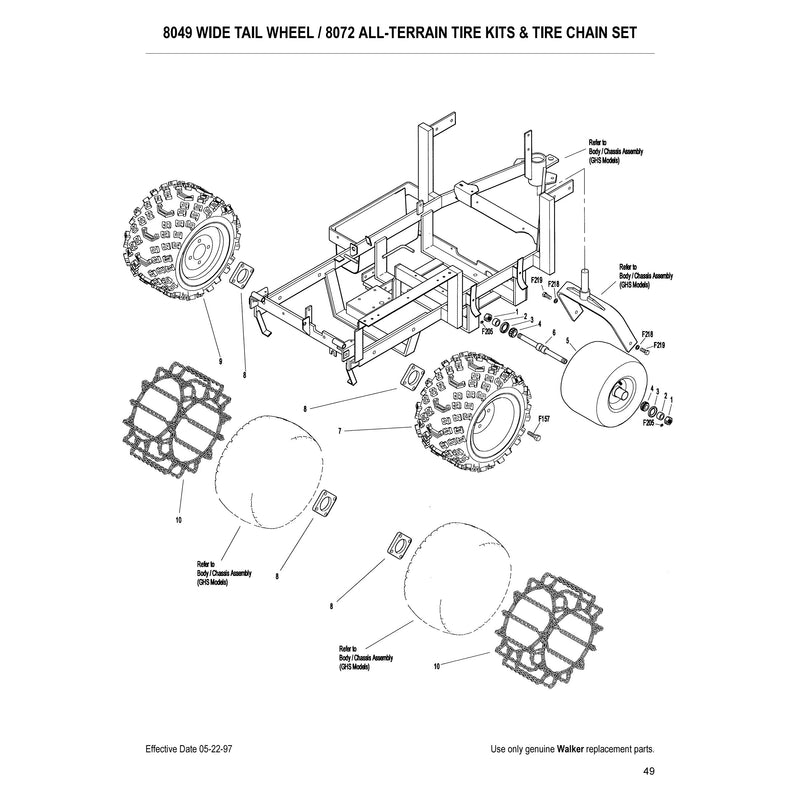 8049 WIDE TAIL WHEEL 8072 ALL TERRAIN TIRE KITS 