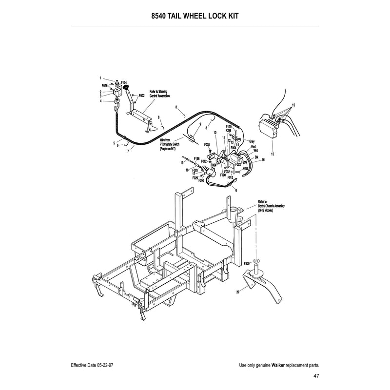 8540 TAIL WHEEL LOCK KIT