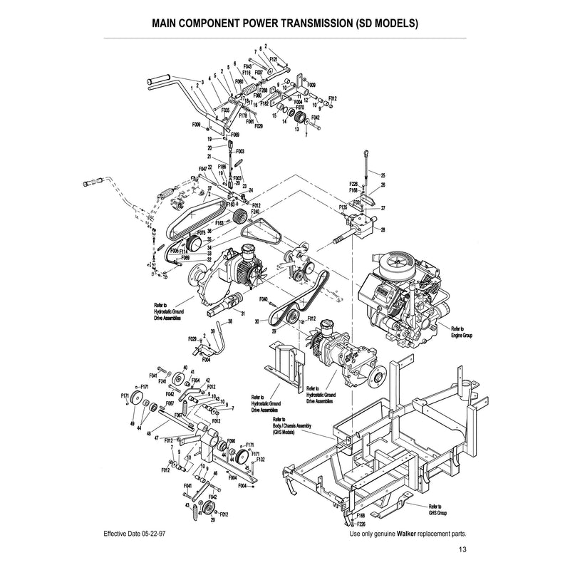 MAIN COMPONENT POWER TRANSMISSION SD MODELS