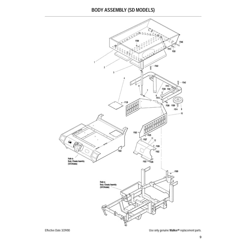 BODY ASSEMBLY SD MODELS