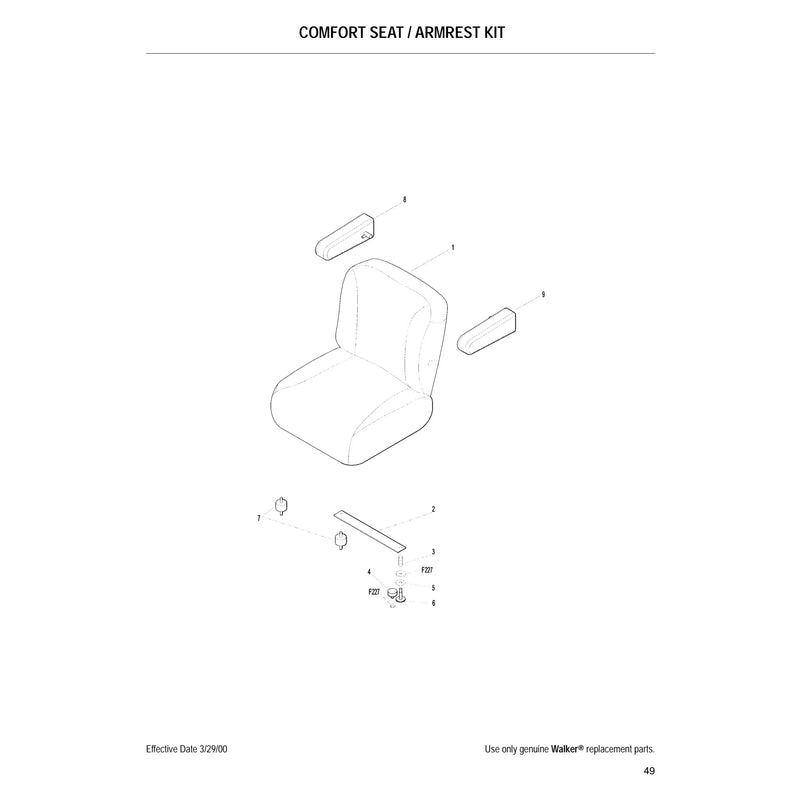 COMFORT SEAT ARMREST KIT