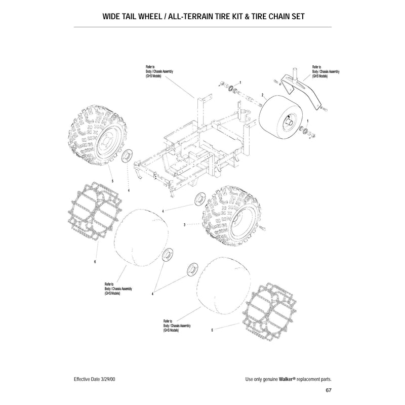 WIDE TAIL WHEEL ALL TERRAIN TIRE KIT 