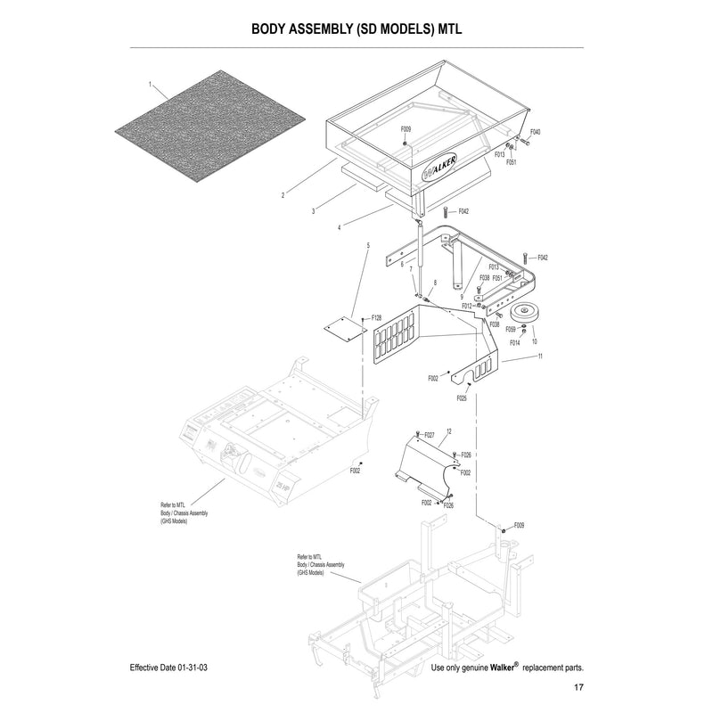 BODY ASSEMBLY SD MODELS MTL