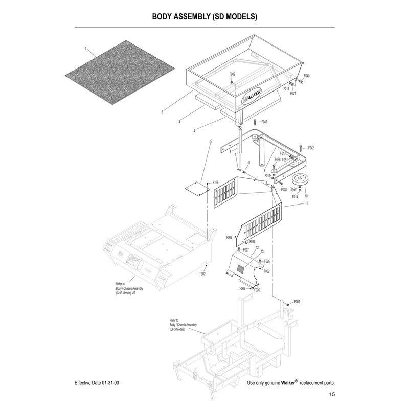 BODY ASSEMBLY SD MODELS