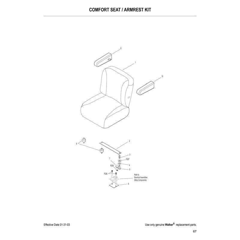 COMFORT SEAT ARMREST KIT