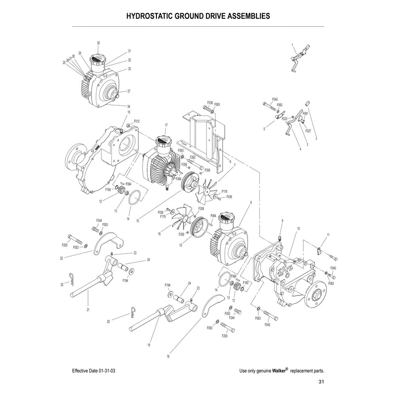 HYDROSTATIC GROUND DRIVE ASSEMBLIES
