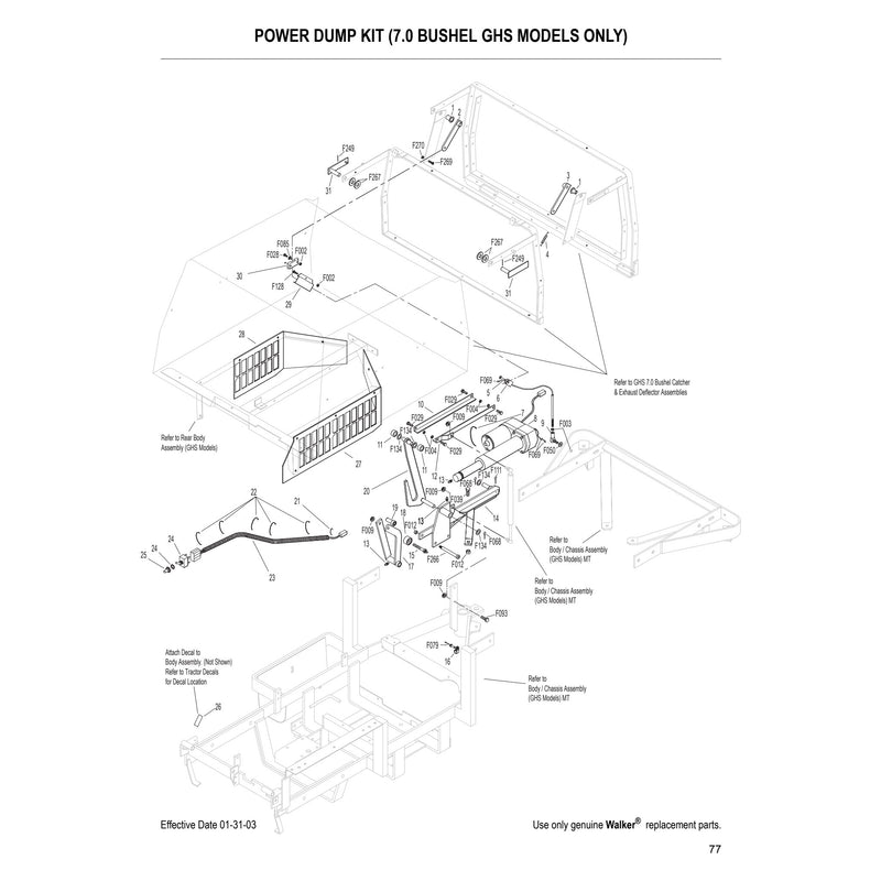 POWER DUMP KIT 7.0 BUSHEL GHS MODELS ONLY