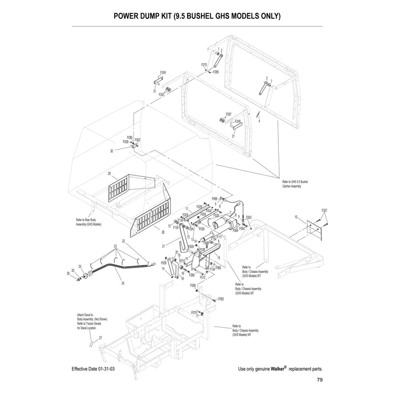 POWER DUMP KIT 9.5 BUSHEL GHS MODELS ONLY