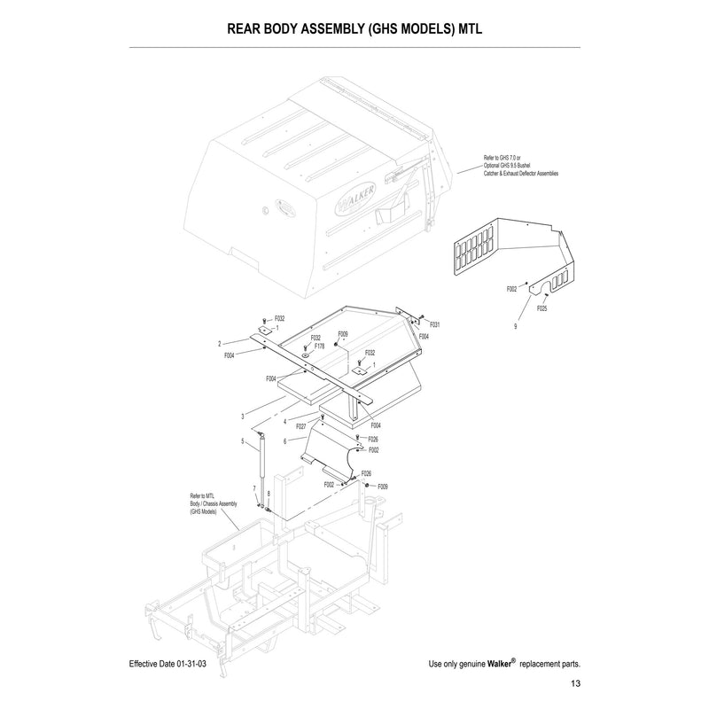 REAR BODY ASSEMBLY GHS MODELS MTL