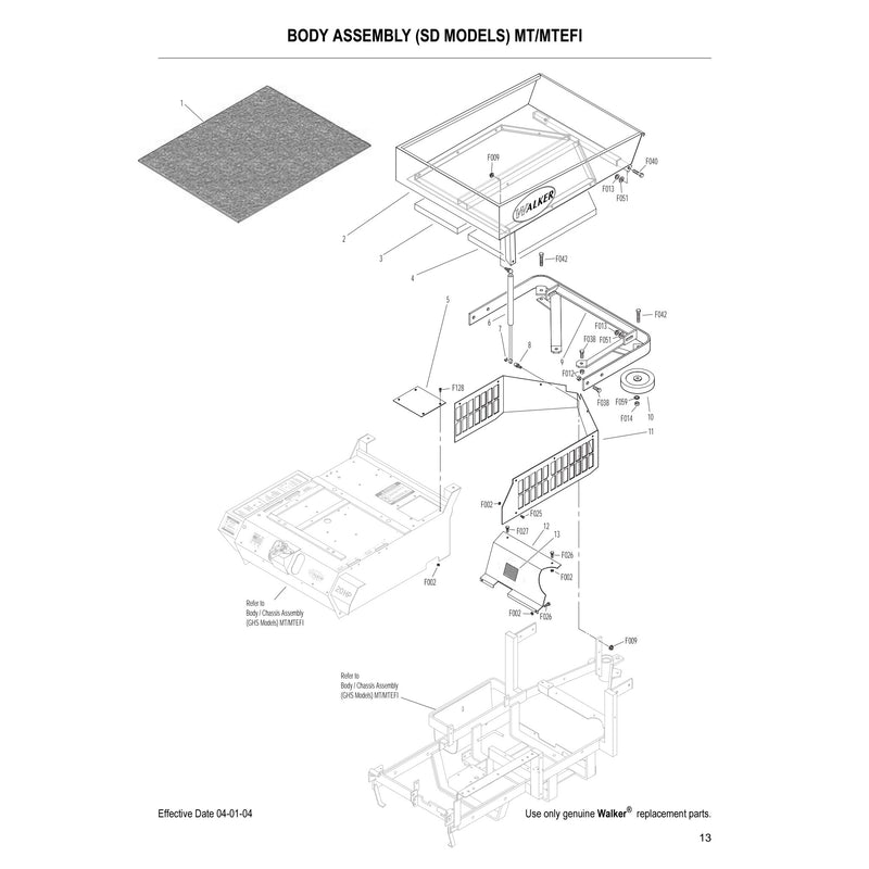 BODY ASSEMBLY SD MODELS MT MTEFI