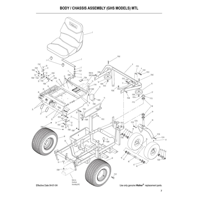 BODY CHASSIS ASSEMBLY GHS MODELS MTL