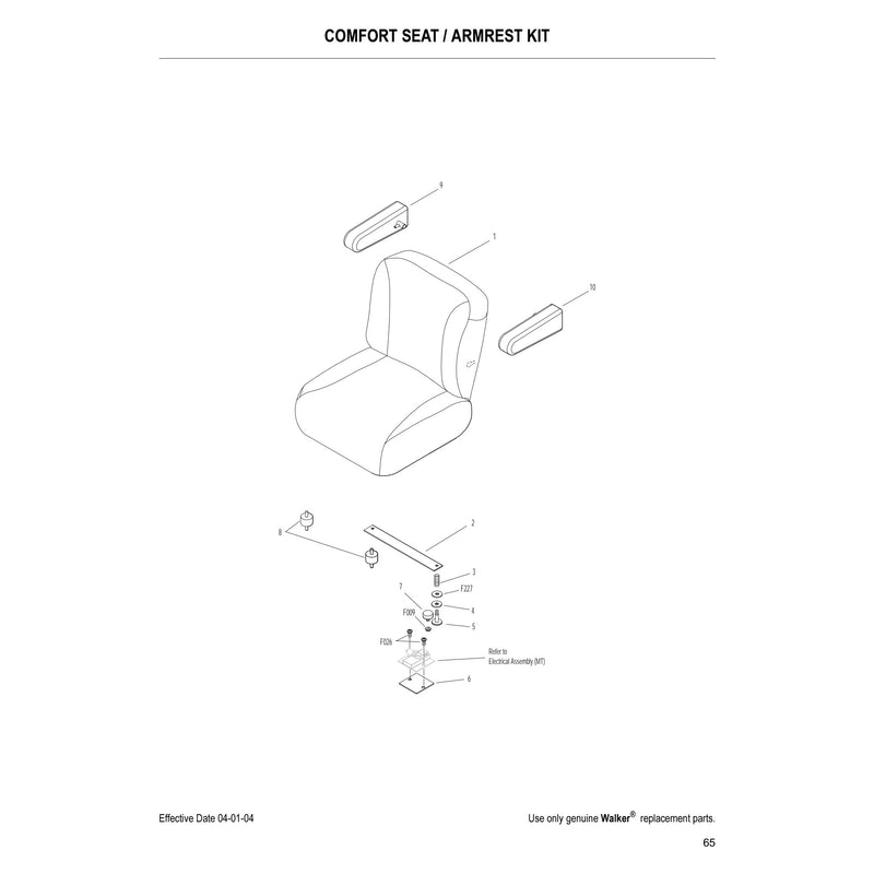 COMFORT SEAT ARMREST KIT