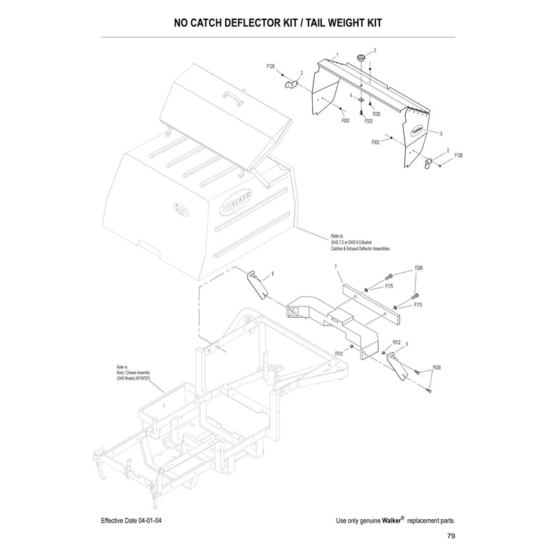 NO CATCH DEFLECTOR KIT TAIL WEIGHT KIT