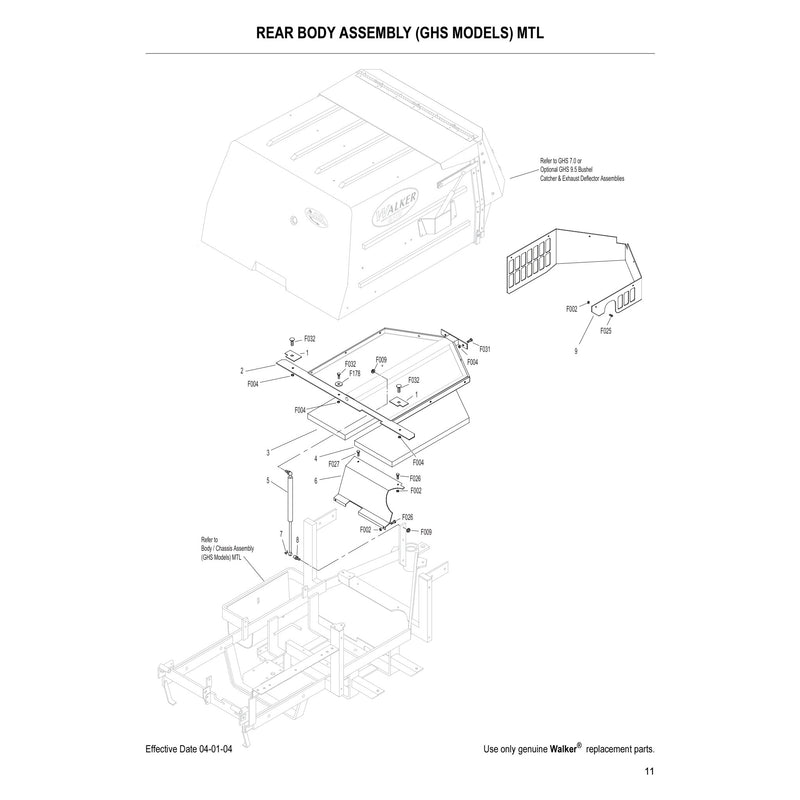 REAR BODY ASSEMBLY GHS MODELS MTL