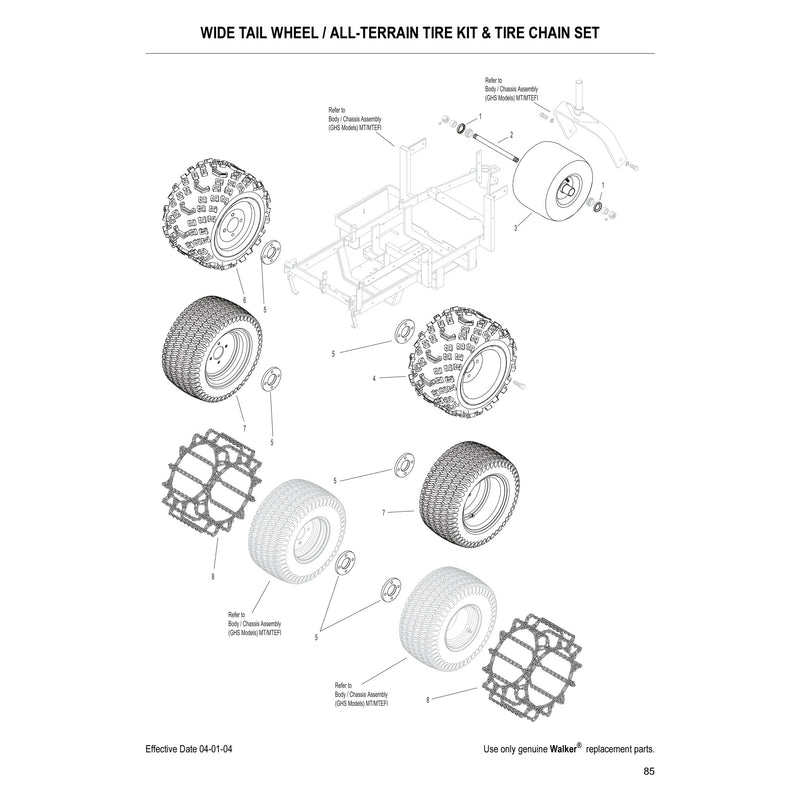 WIDE TAIL WHEEL ALL TERRAIN TIRE KIT 