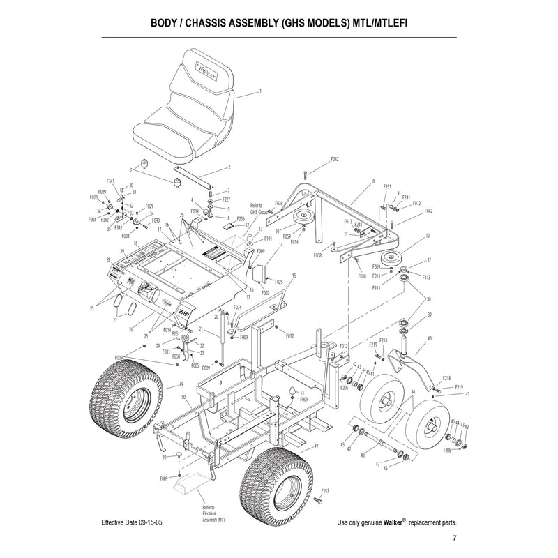 BODY CHASSIS ASSEMBLY GHS MODELS MTL MTLEFI