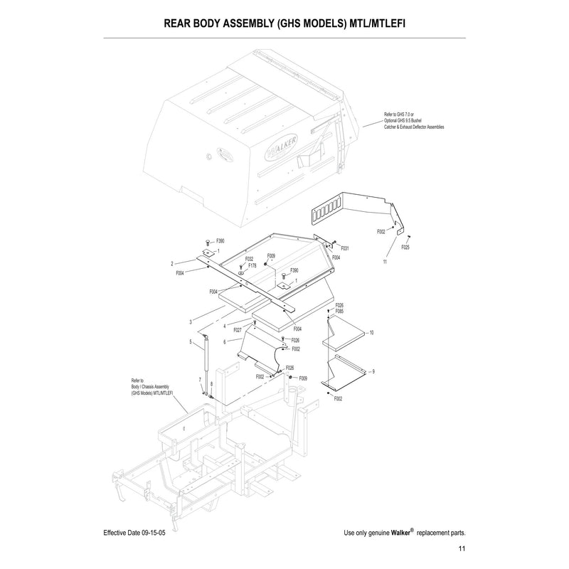 REAR BODY ASSEMBLY GHS MODELS MTL MTLEFI