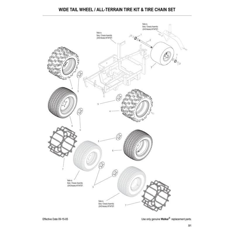 WIDE TAIL WHEEL ALL TERRAIN TIRE KIT 
