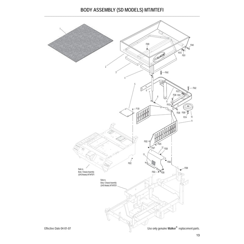 BODY ASSEMBLY SD MODELS MT MTEFI