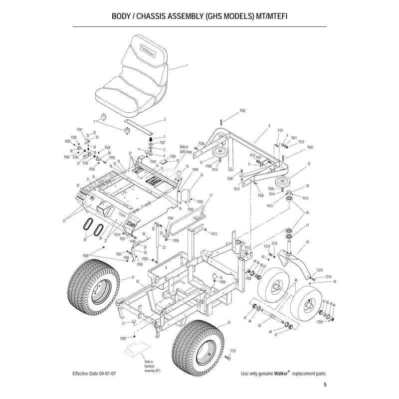 BODY CHASSIS ASSEMBLY GHS MODELS MT MTEFI