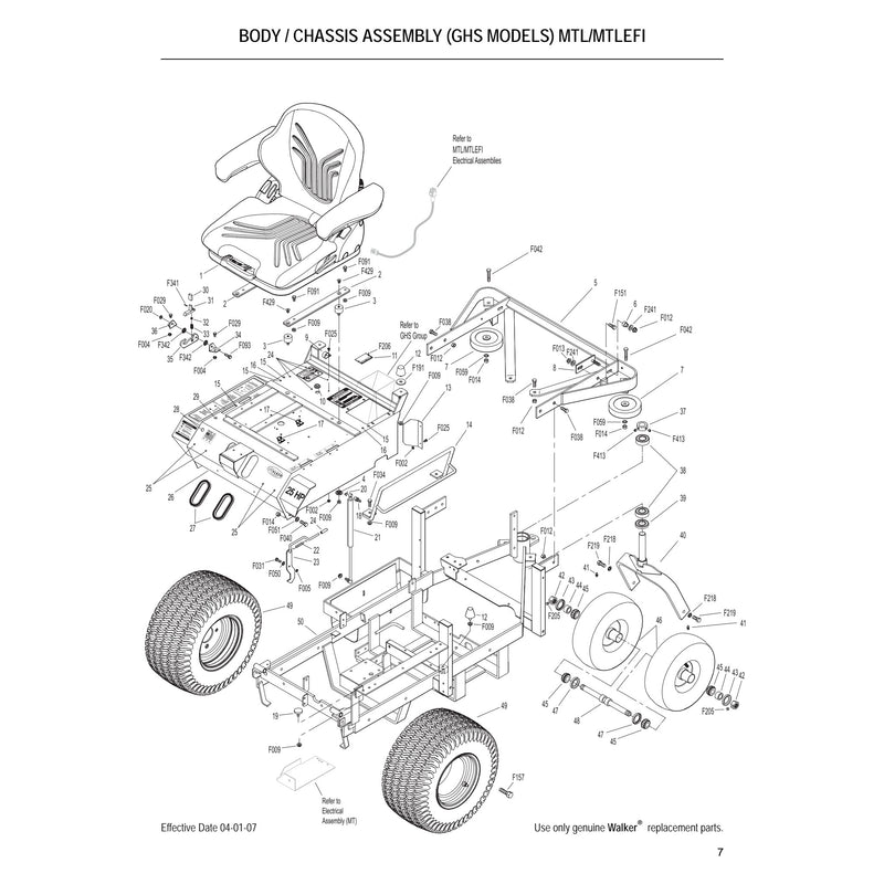 BODY CHASSIS ASSEMBLY GHS MODELS MTL MTLEFI