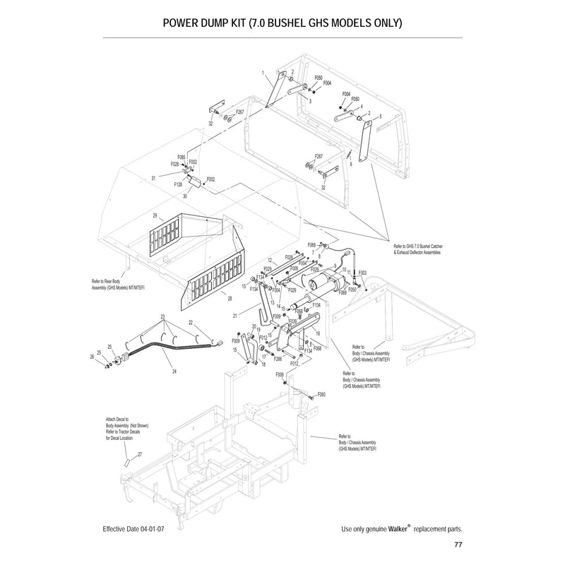 POWER DUMP KIT 7.0 BUSHEL GHS MODELS ONLY