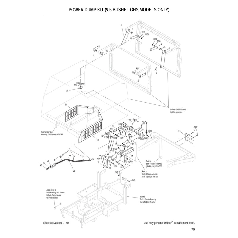 POWER DUMP KIT 9.5 BUSHEL GHS MODELS ONLY