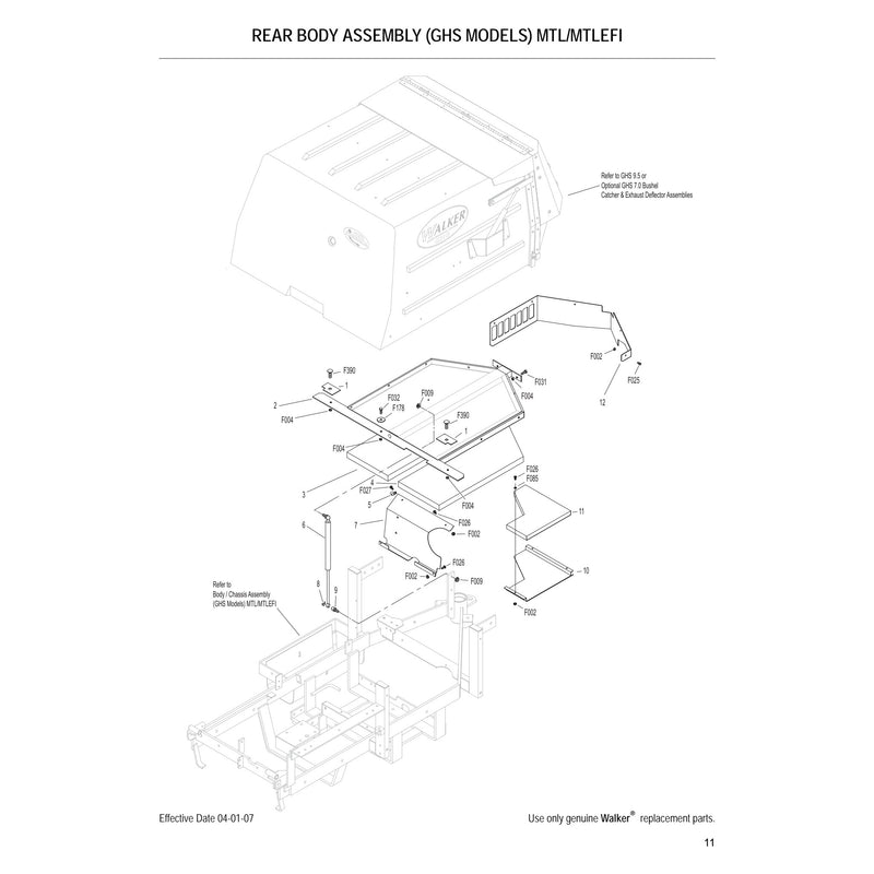 REAR BODY ASSEMBLY GHS MODELS MTL MTLEFI