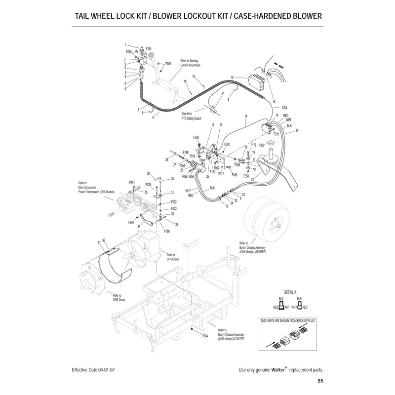 TAIL WHEEL LOCK KIT BLOWER LOCKOUT KIT CASE HARDENED BLOWER