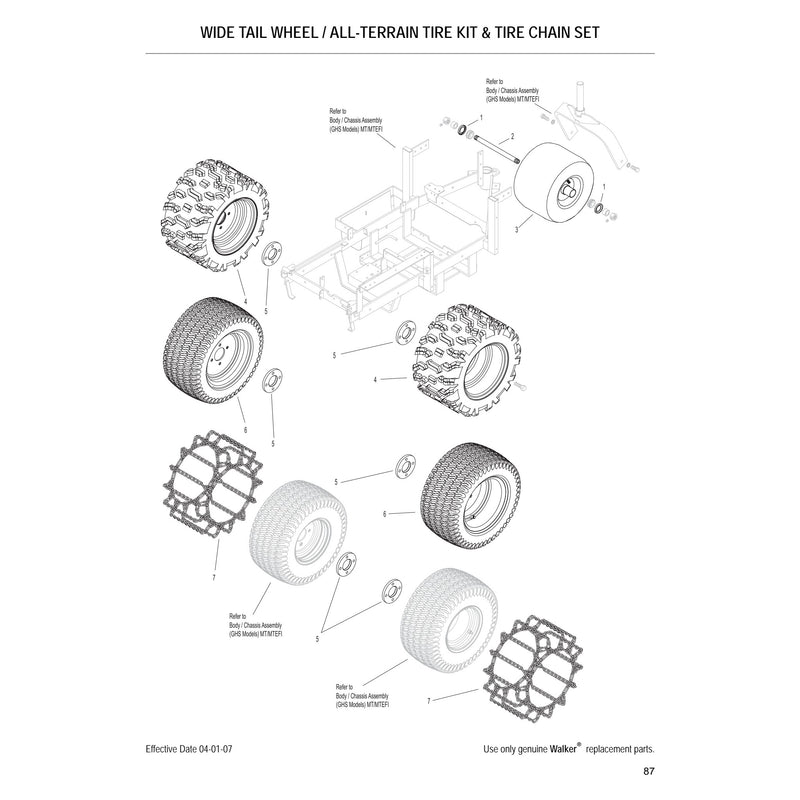 WIDE TAIL WHEEL ALL TERRAIN TIRE KIT 