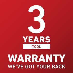 3-years tool warranty. We've got your back.