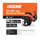ECHO PB-580T 216MPH 517CFM 58.2 CC Backpack Leaf Blower with Tube Mounted Throttle