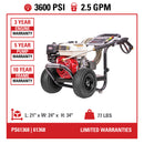 Simpson PowerShot 3600 PSI 2.5 GPM Honda GX200 Gas Pressure Washer (PS61368)