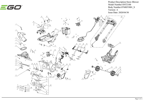 SNT2100 PARTS DIAGRAMS