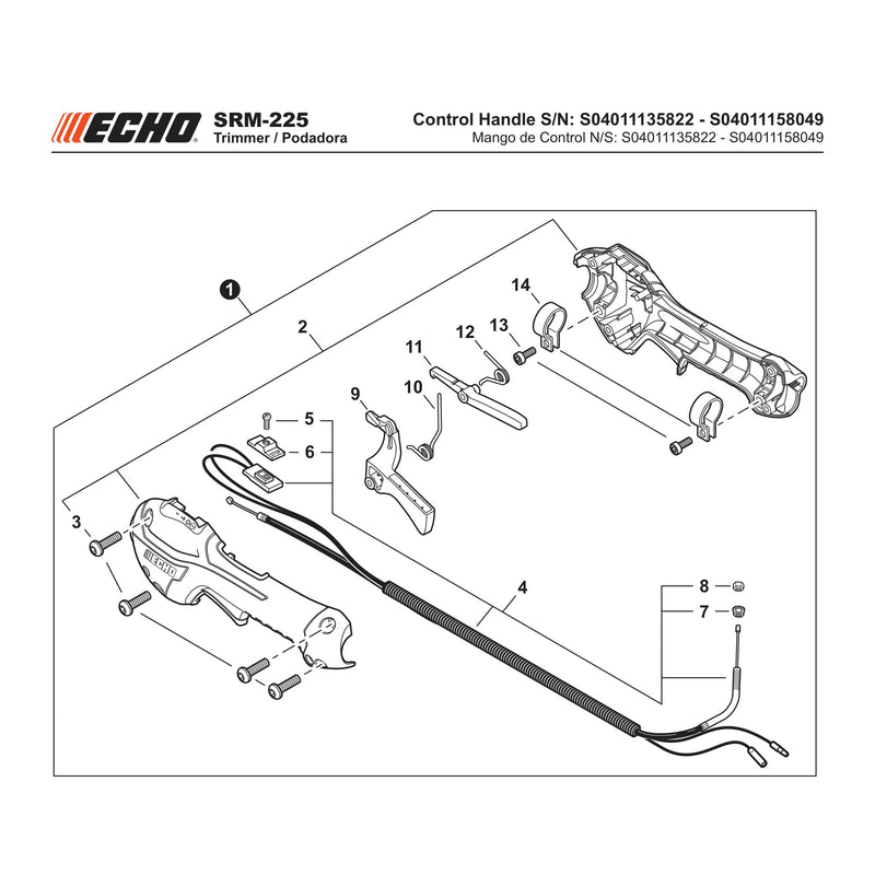 Control Handle S N S04011135822 S04011158049