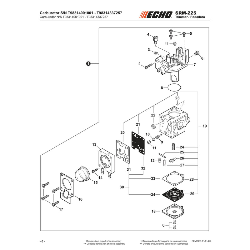 Carburetor S N T98314001001 T98314337257