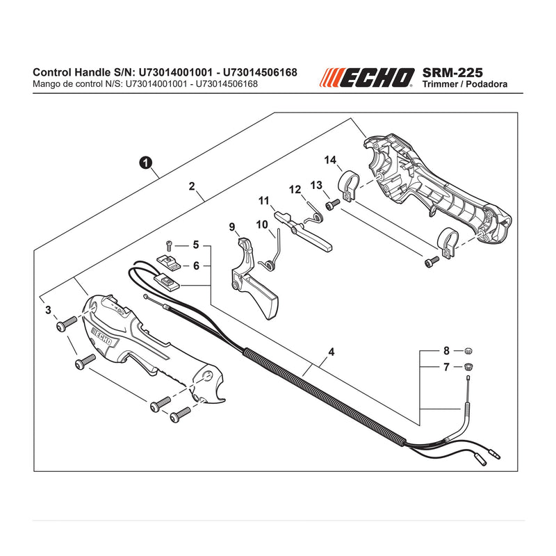 Control Handle S N U73014001001 U73014506168