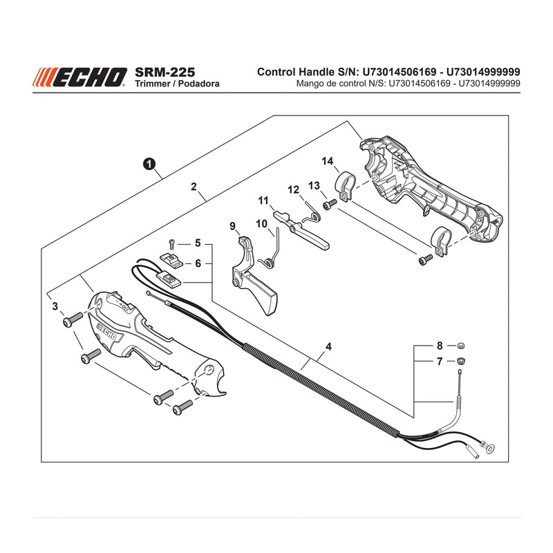 Control Handle S N U73014506169 U73014999999