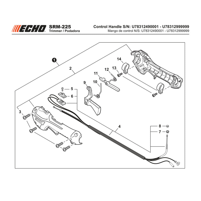 Control Handle S N U78312490001 U78312999999