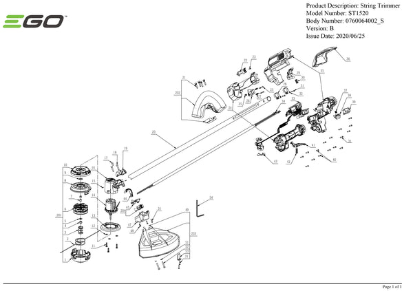ST1520 (VERSION B) PARTS DIAGRAM