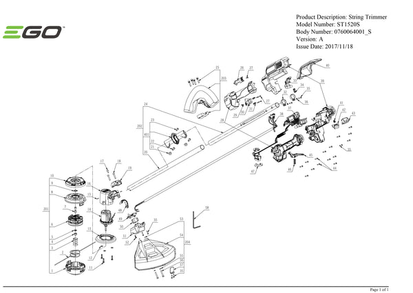 ST1520S (VERSION A) PARTS DIAGRAM
