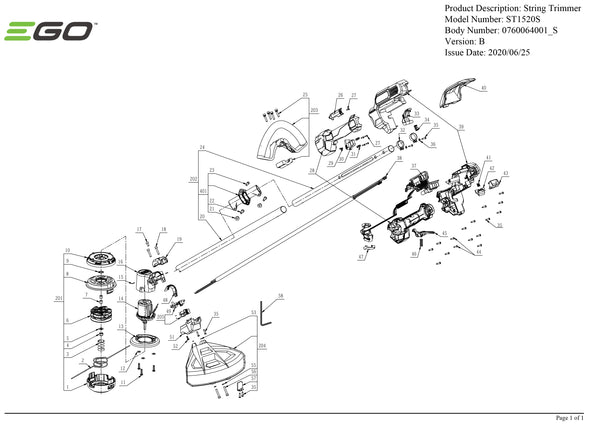 ST1520S (VERSION B) PARTS DIAGRAM
