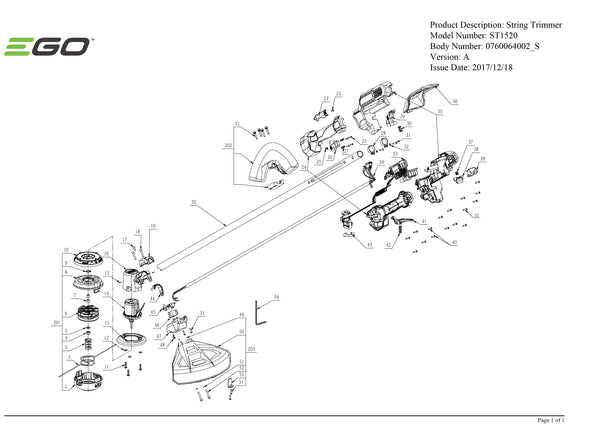 ST1520 (VERSION A) PARTS DIAGRAM