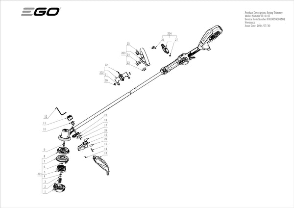ST1610T PARTS DIAGRAM